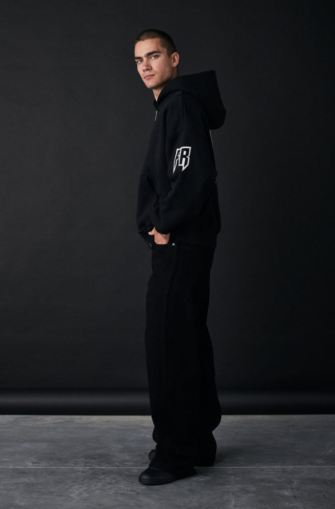 Razor Zip Hoodie - Black Mandarin