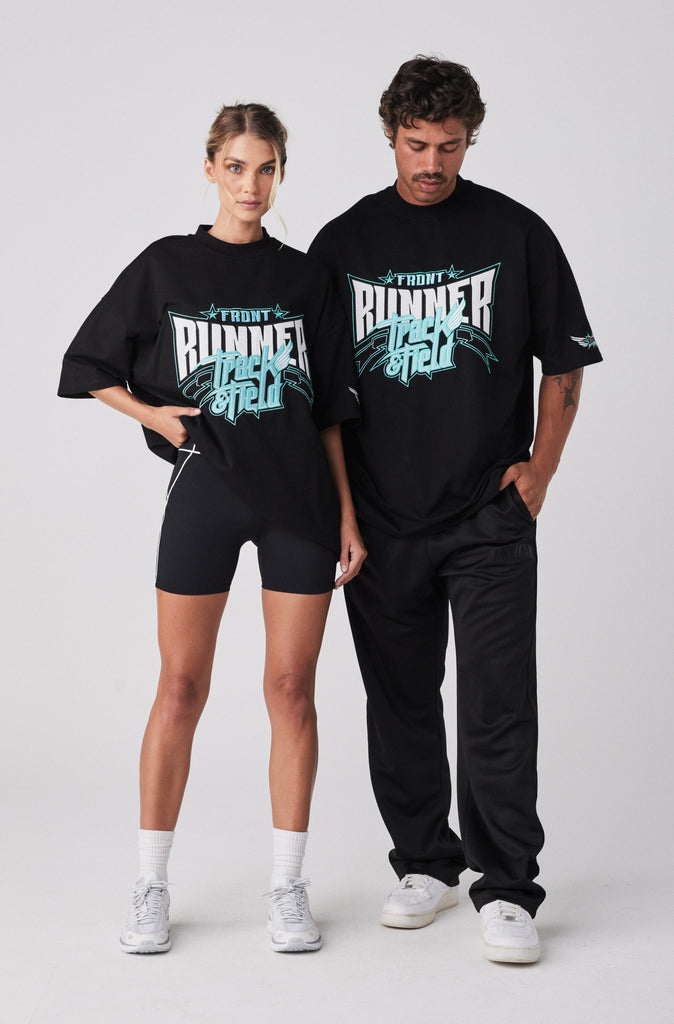 Track Runner Tee - Black Tiffany