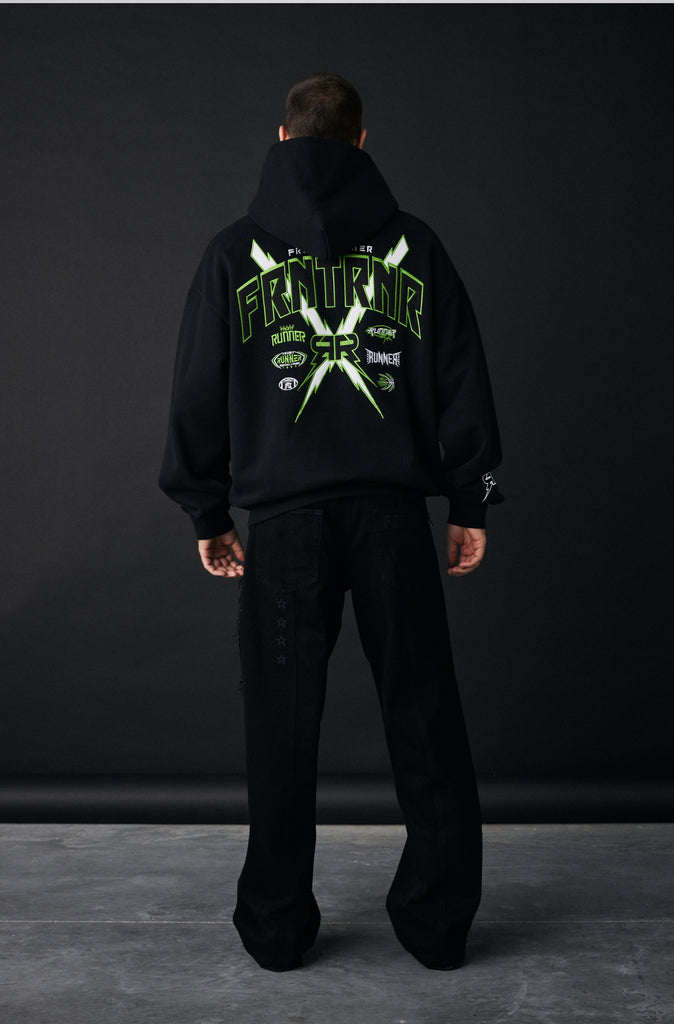 FRNTRNR Bolt Hoodie - Black Lime