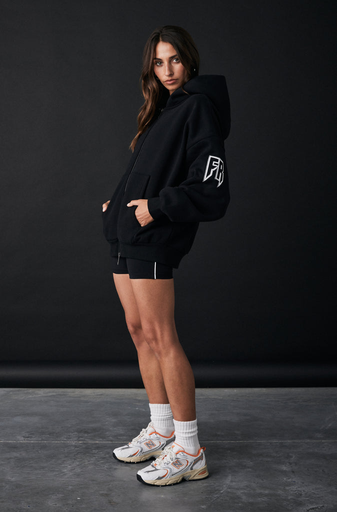 Razor Zip Hoodie - Black Mandarin
