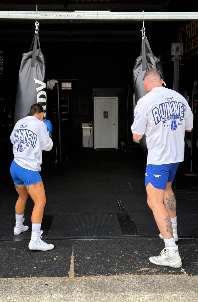 Ringside Tee - White Cobalt