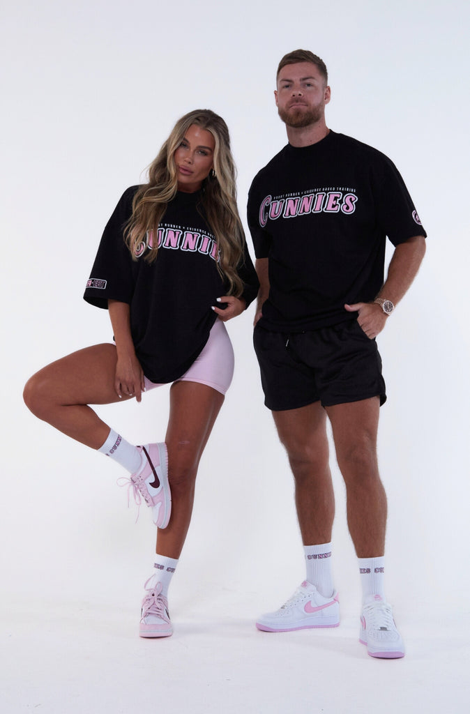 Cunnies Spin Kick Tee - Black & Pink