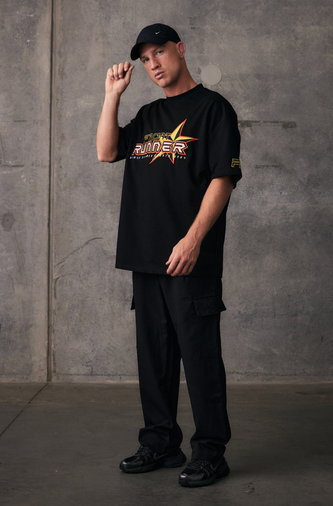 SS Runner Logo Tee - Black Fire