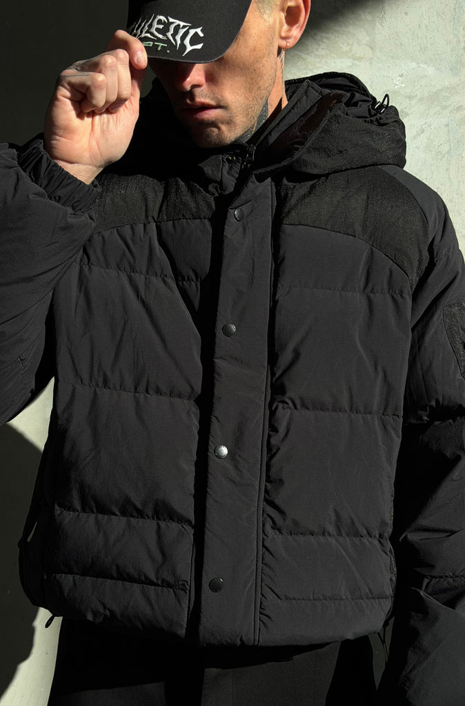 FR Hooded Puffer Jacket Black