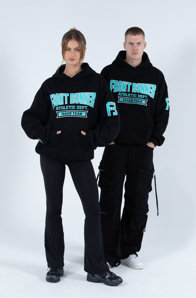 Athletic Department Hoodie - Black & Teal