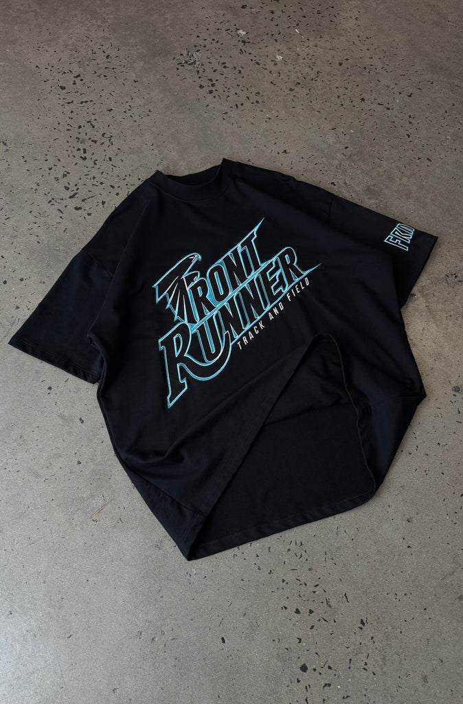 T&F Tee - Black Aqua