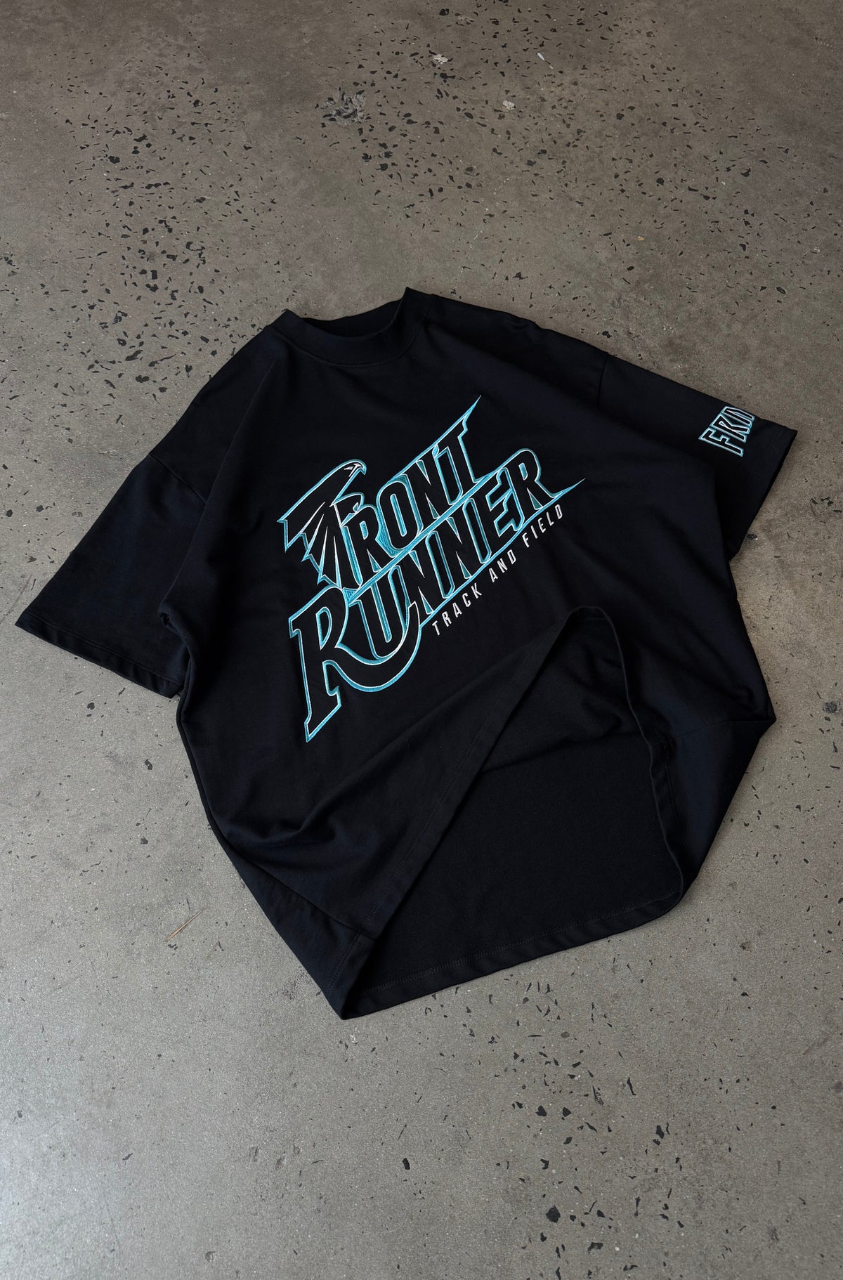 T&F Tee - Black Aqua - Hover
