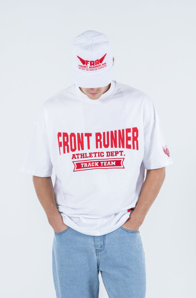 Athletic Department Tee - White & Red