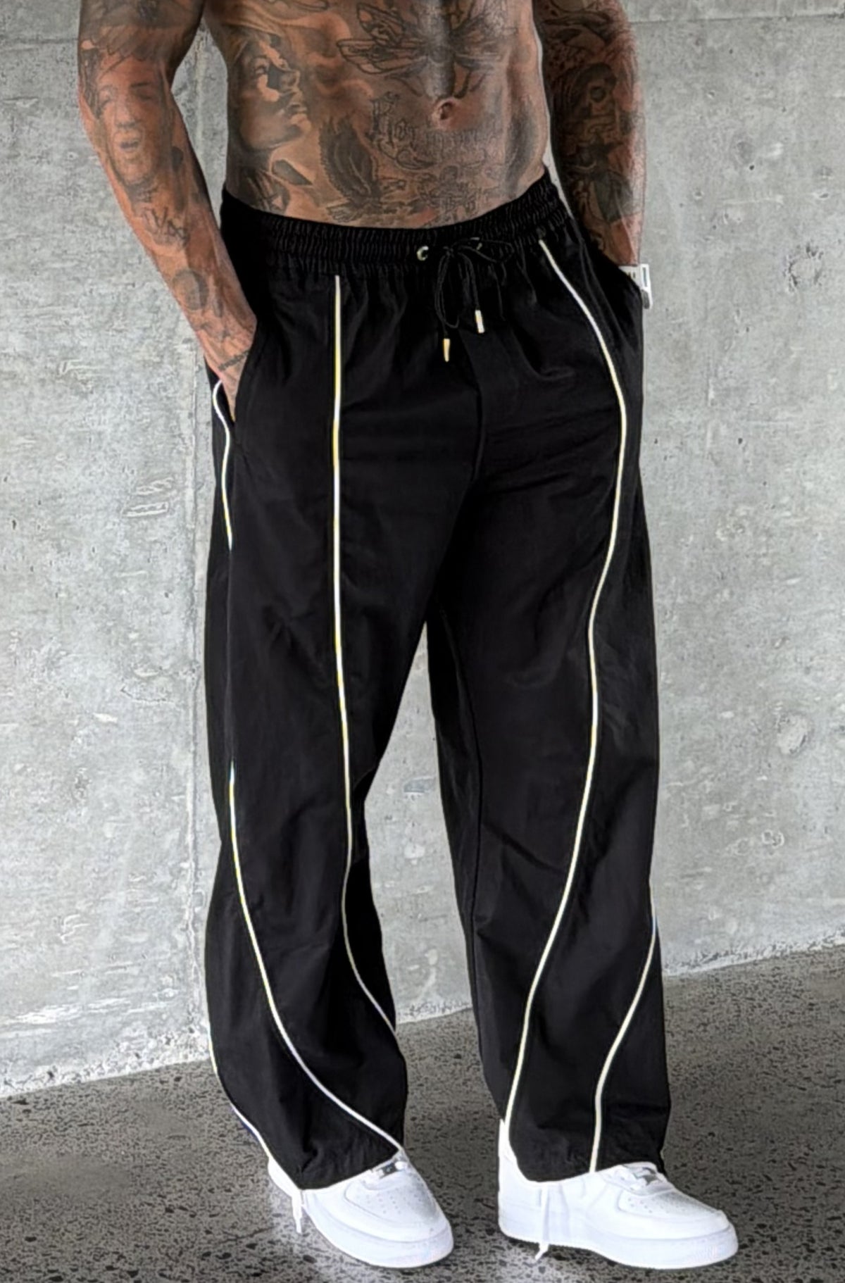 Phase Piped Barrel Leg Pant Black [men]