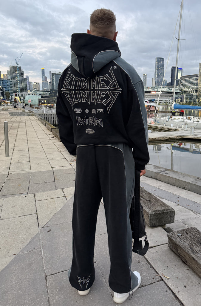 Tagged 2 Tone Hoodie Washed Black