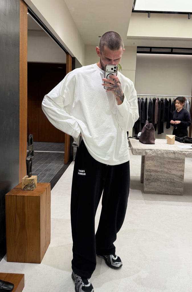 Script L/S Tee White