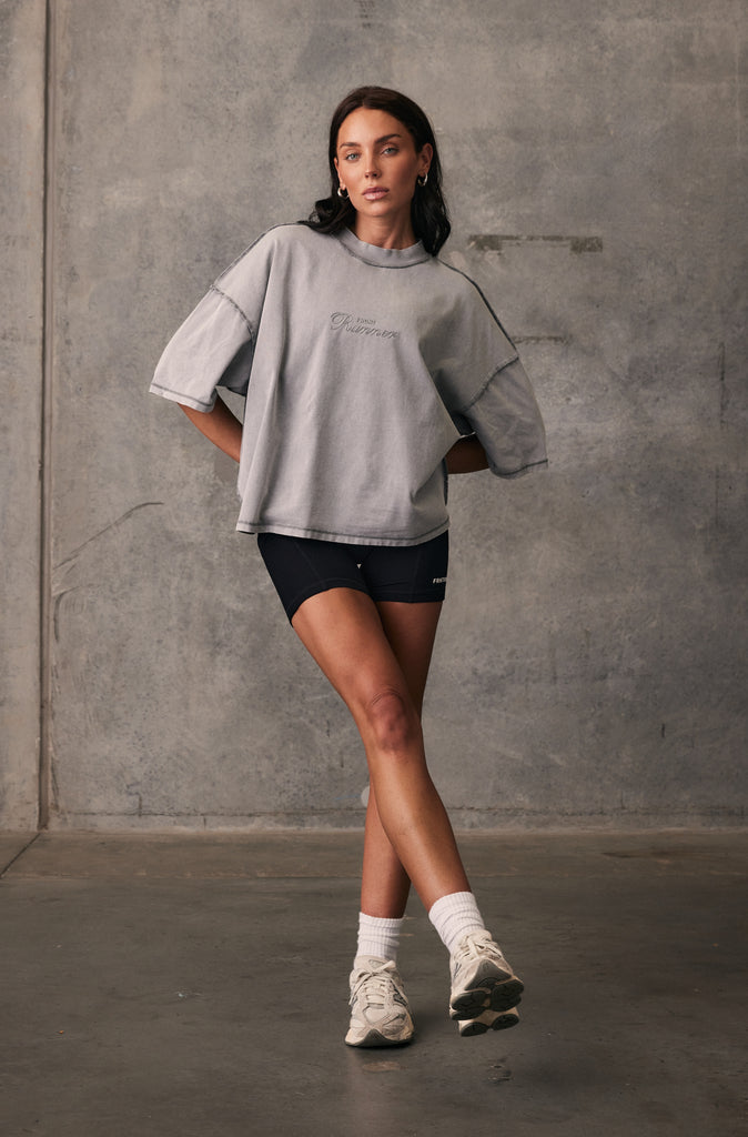 Boxy Reverse Tee - Concrete