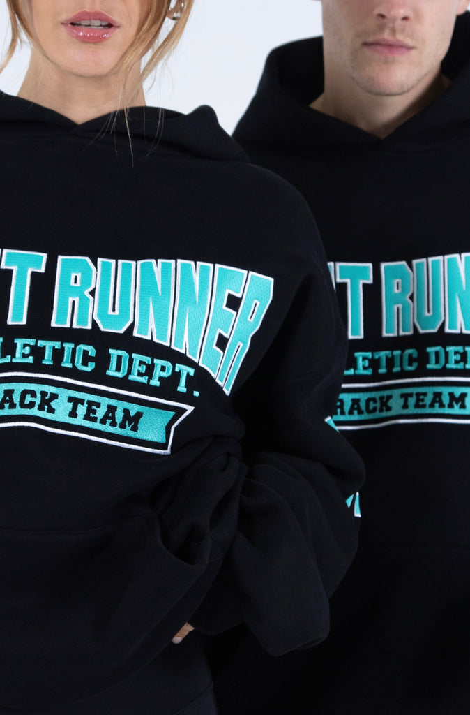 Athletic Department Hoodie Black & Teal