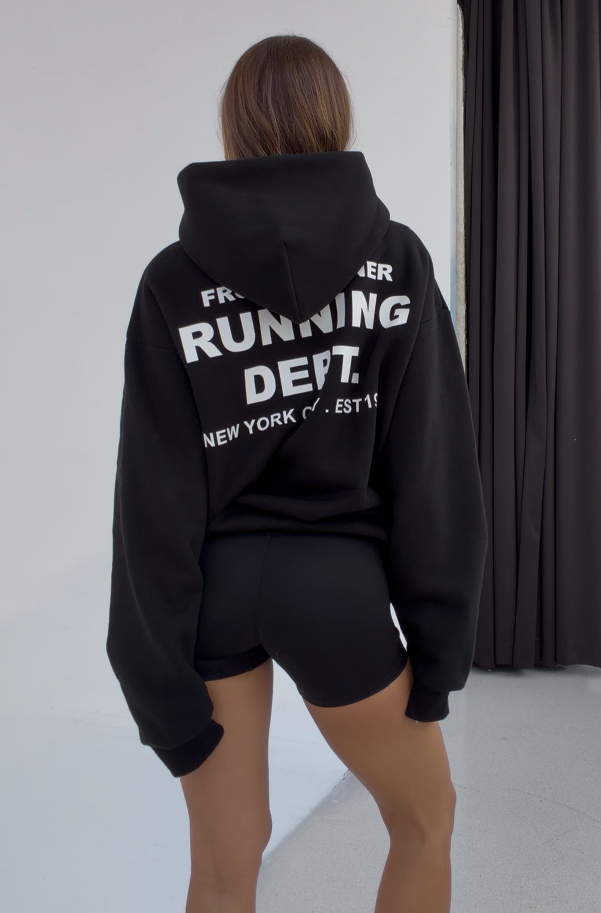 Running Dept Hoodie Black White [women]