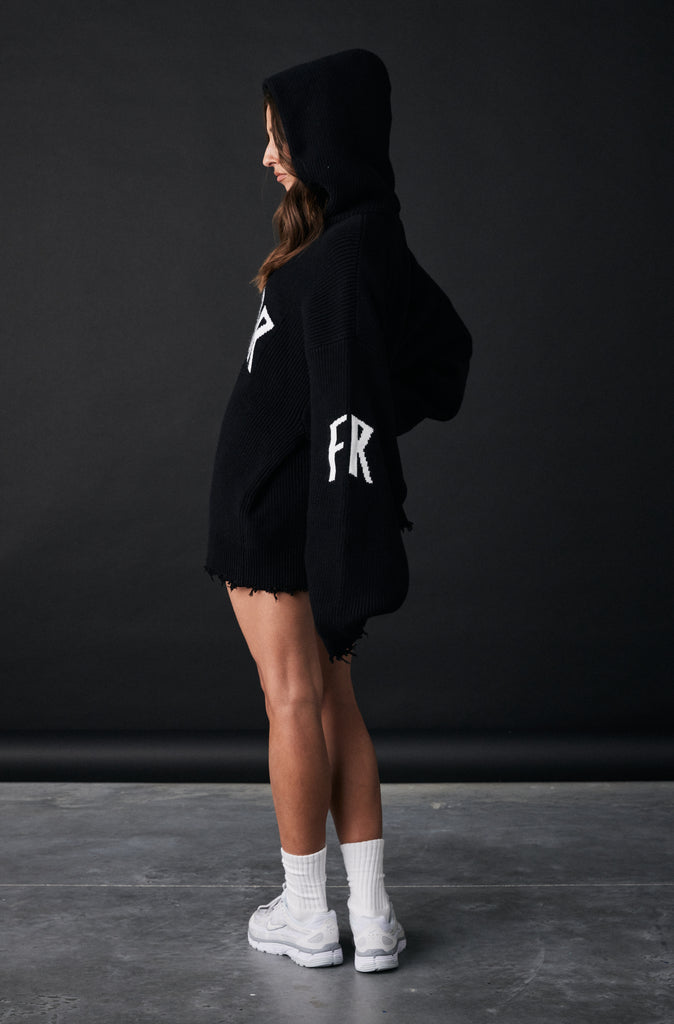 FRNTRNR Knit Hoodie - Black