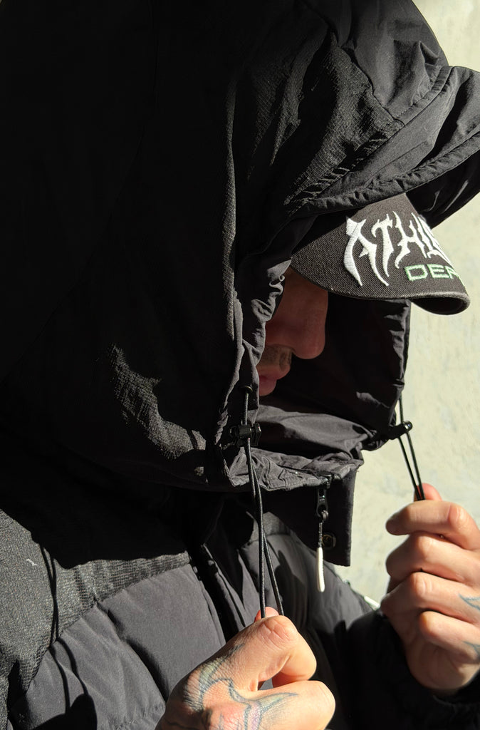FR Hooded Puffer Jacket Black