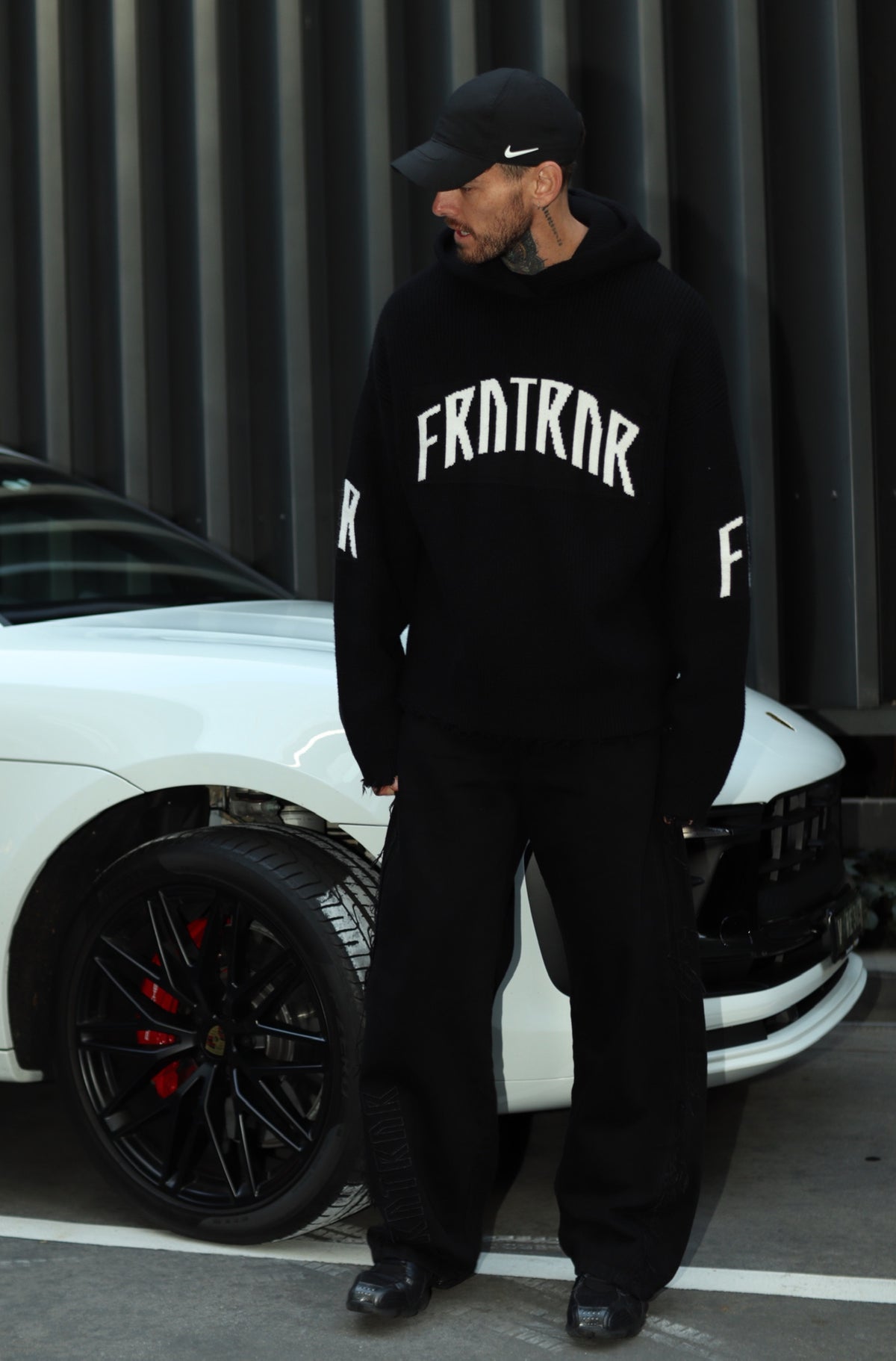 FRNTRNR Knit Hoodie - Black - Men