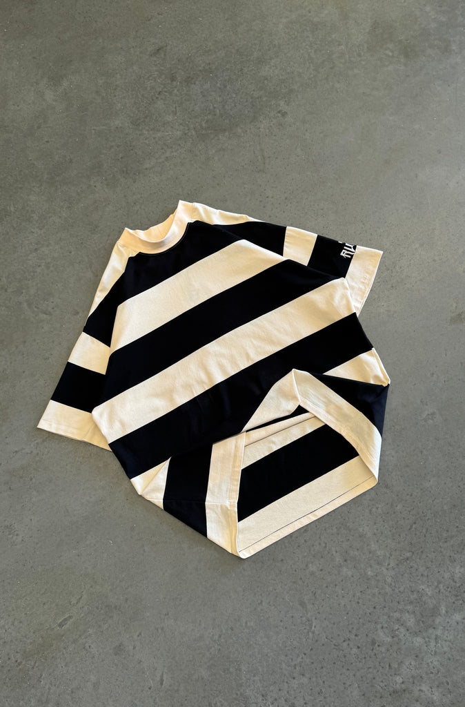 Duomo Stripe Tee - Black Creme