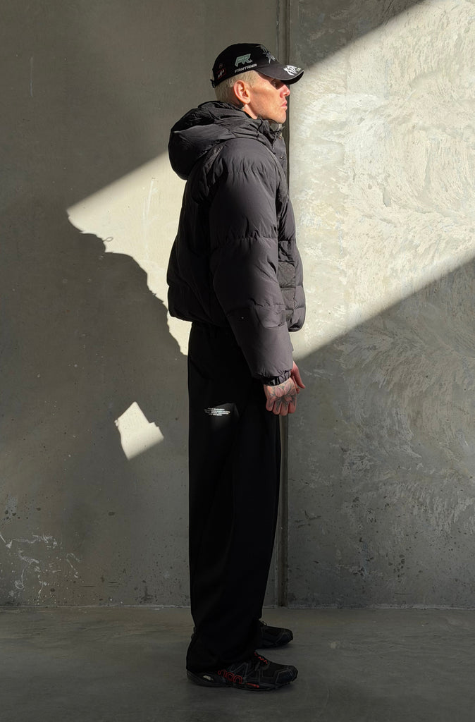 FR Hooded Puffer Jacket Black