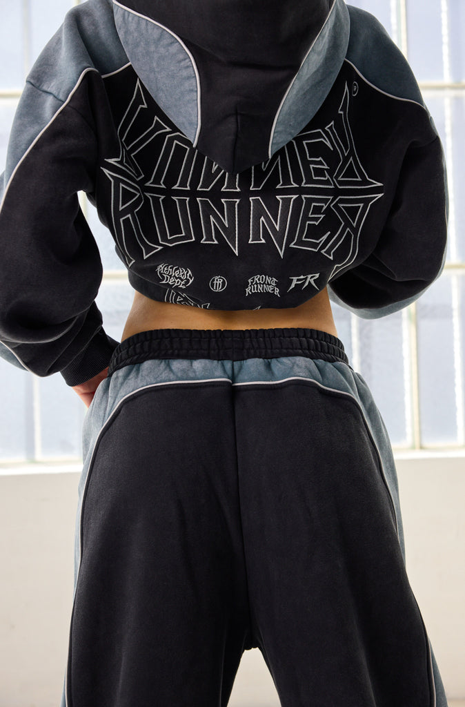 Tagged 2 Tone Hoodie Washed Black