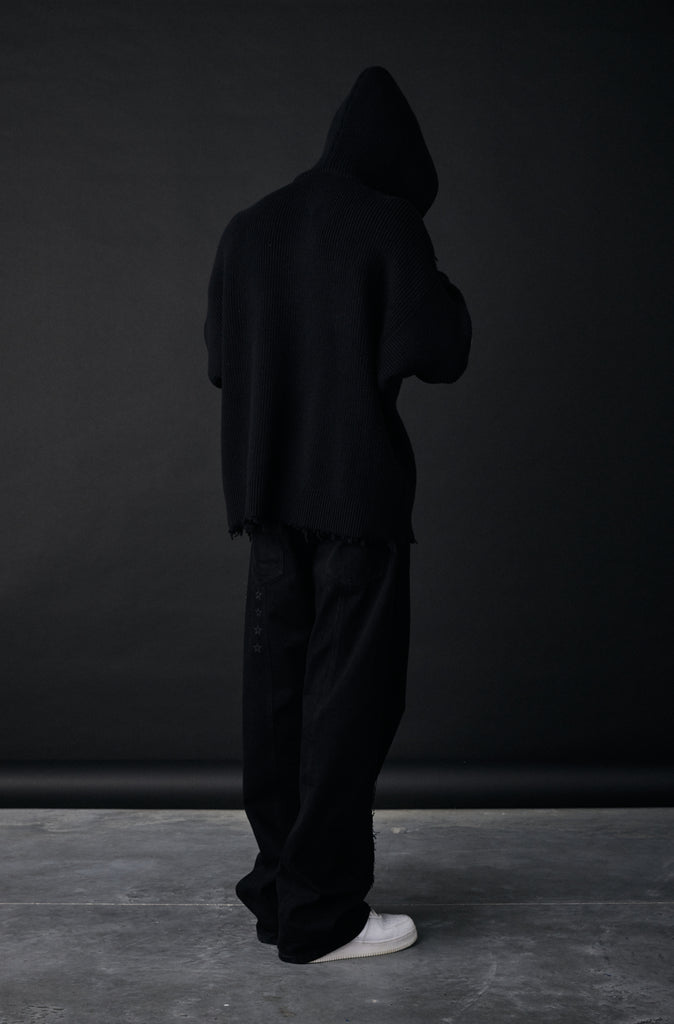 FRNTRNR Knit Hoodie - Black