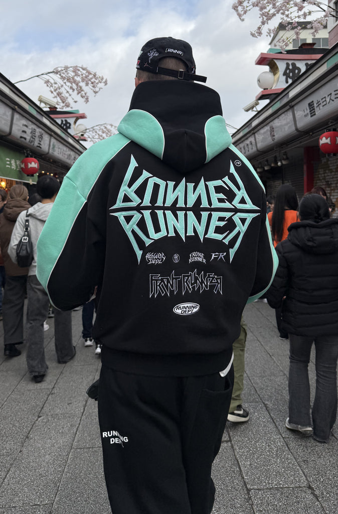 Tagged 2 Tone Hoodie Black Tiffany