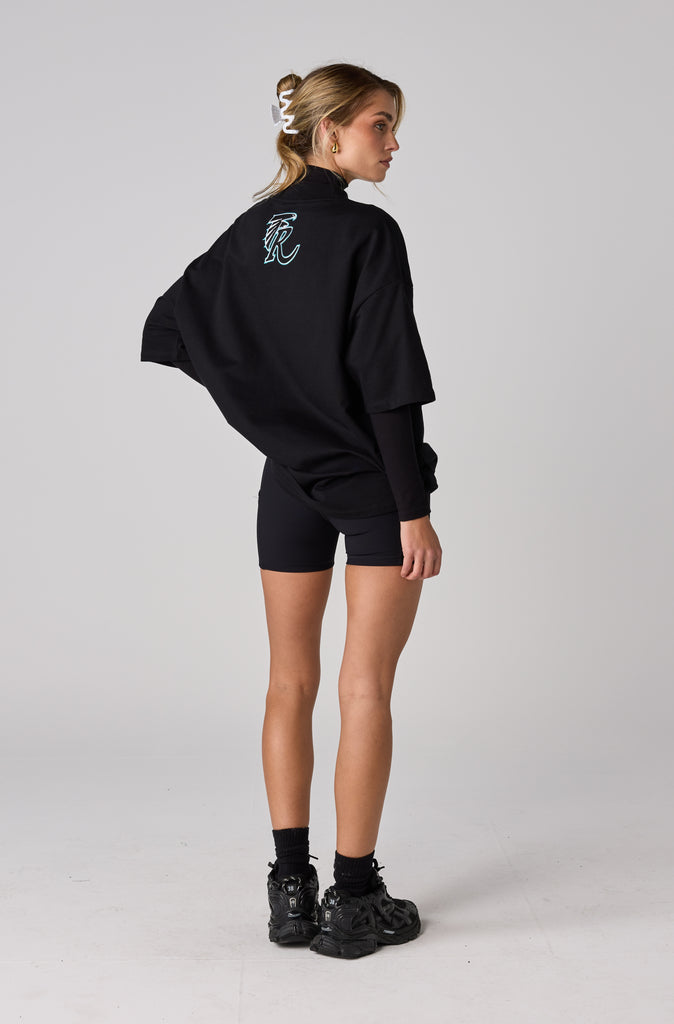 T&F Tee - Black Aqua