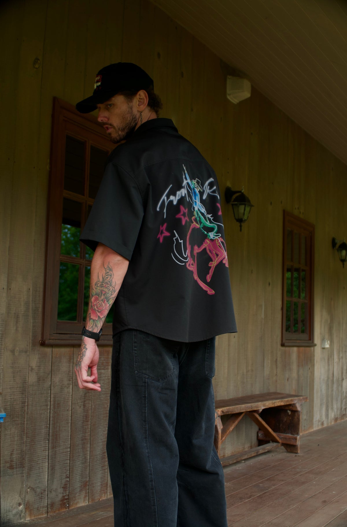 Neon Cowboy Shirt - Black