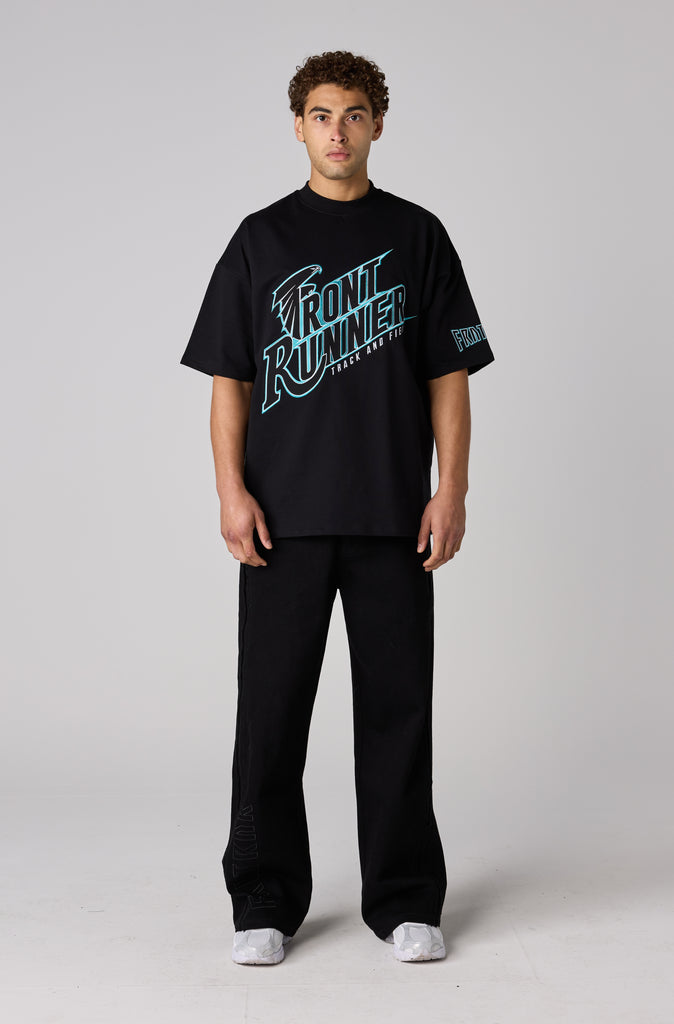 T&F Tee - Black Aqua