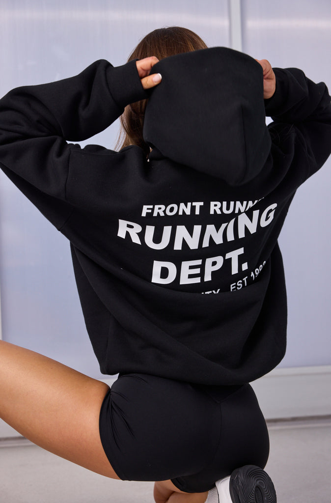 Running Dept Hoodie Black White