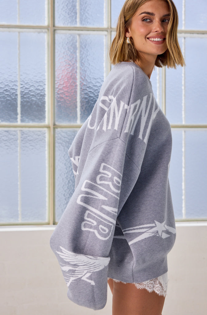 Logo Collage Knit Grey