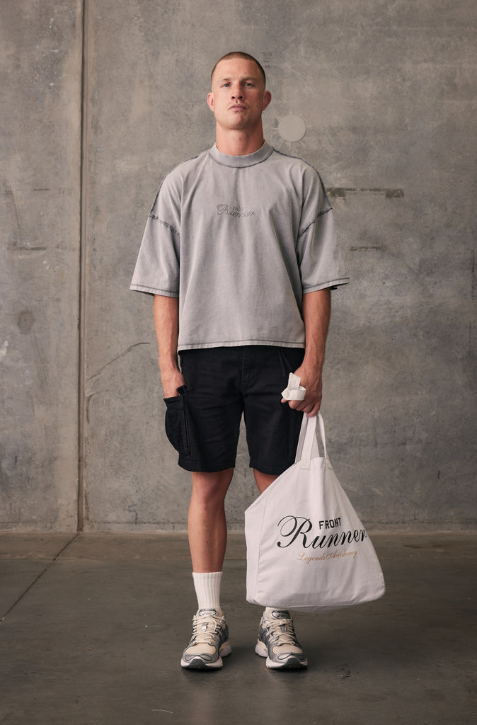 Boxy Reverse Tee - Concrete