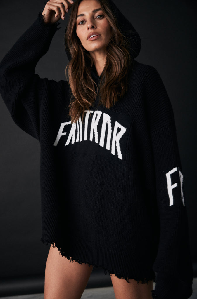 FRNTRNR Knit Hoodie - Black