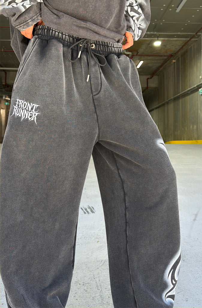 Ashline Barrel Leg Trackpant Washed Black [women]