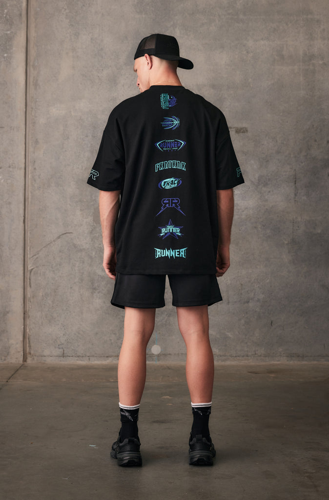 SS Runner Logo Tee - Black Aqua