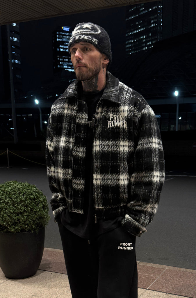 Apex Check Bomber Black White