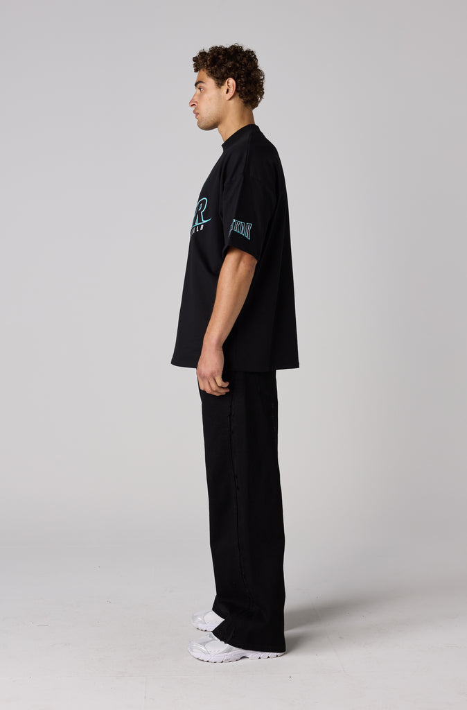 T&F Tee - Black Aqua
