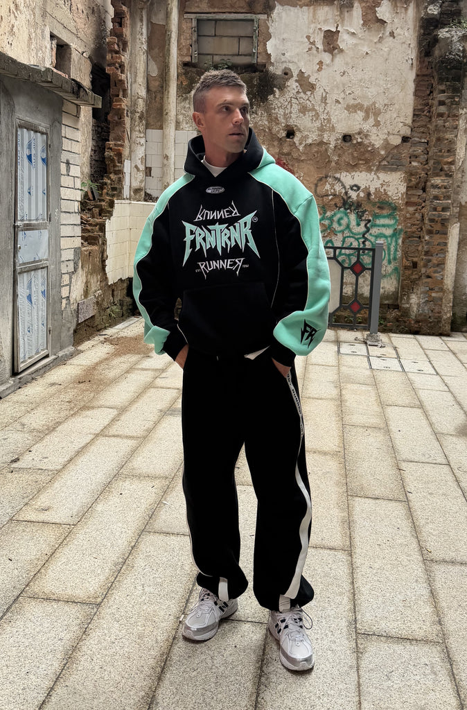 Tagged 2 Tone Hoodie Black Tiffany