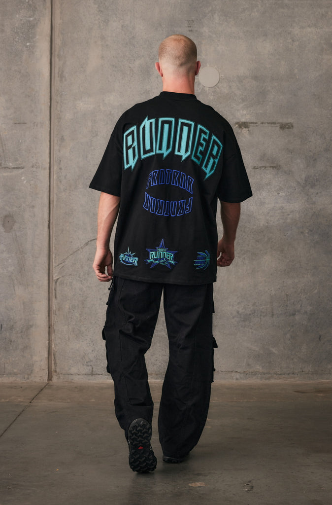 FRNTRNR Academy Tee - Black Aqua