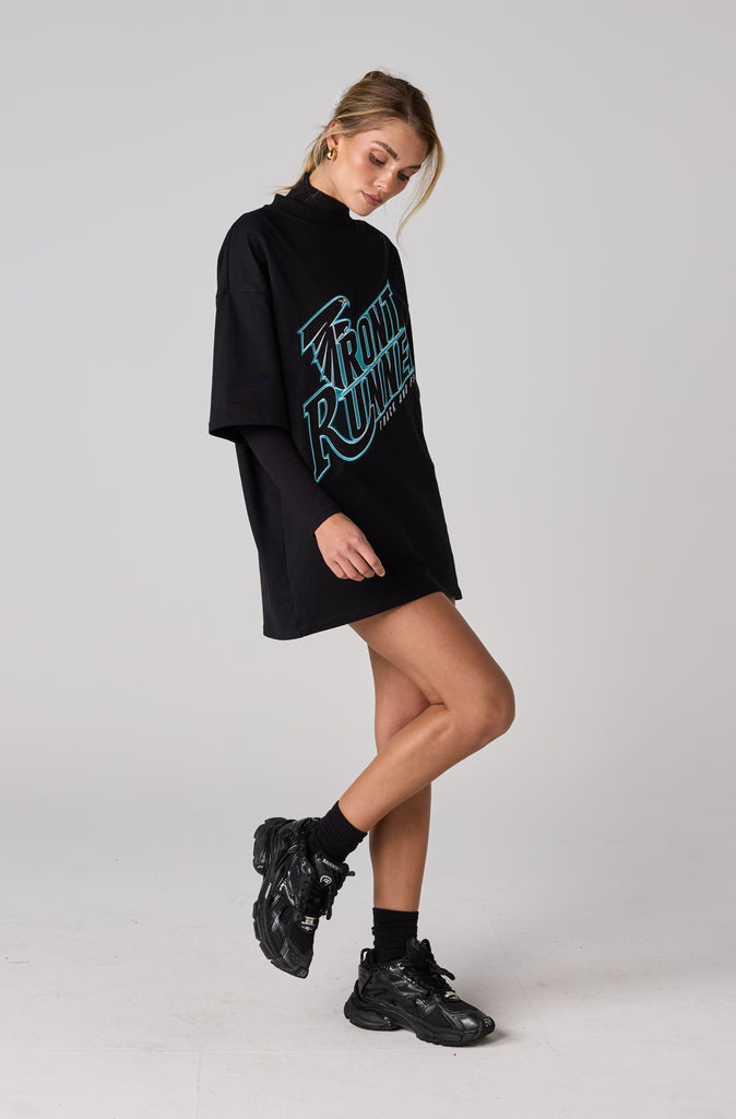 T&F Tee - Black Aqua