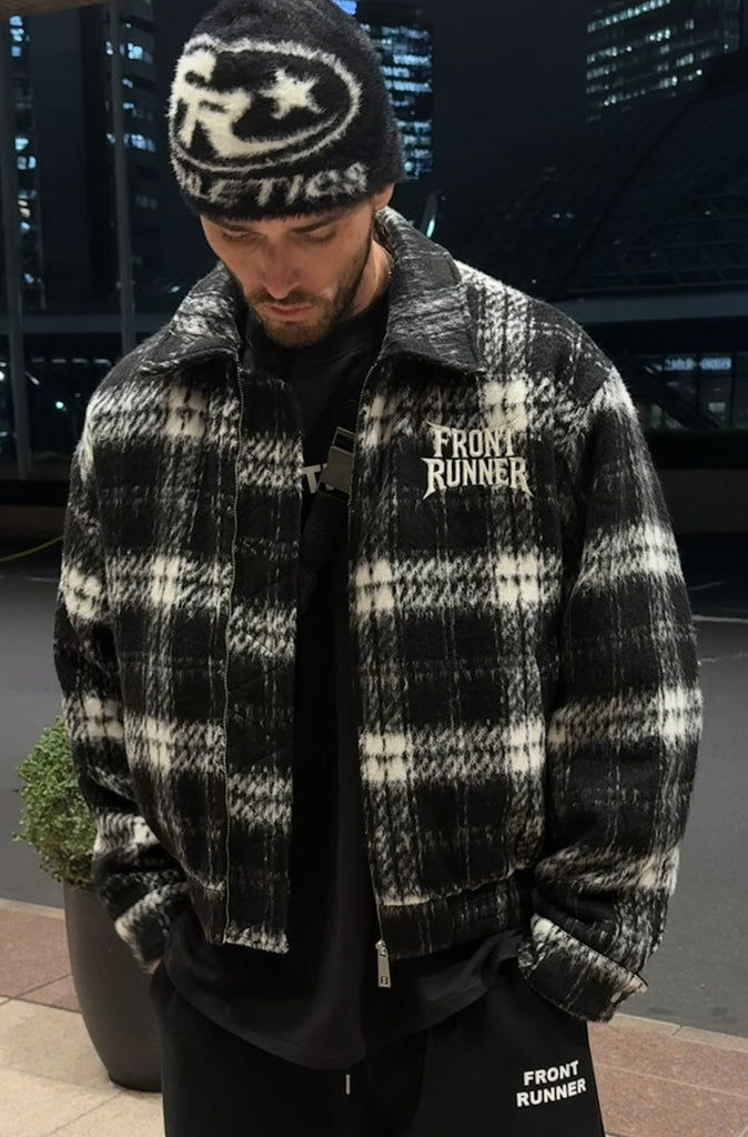 Apex Check Bomber Black White