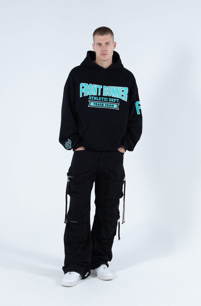 Athletic Department Hoodie - Black & Teal