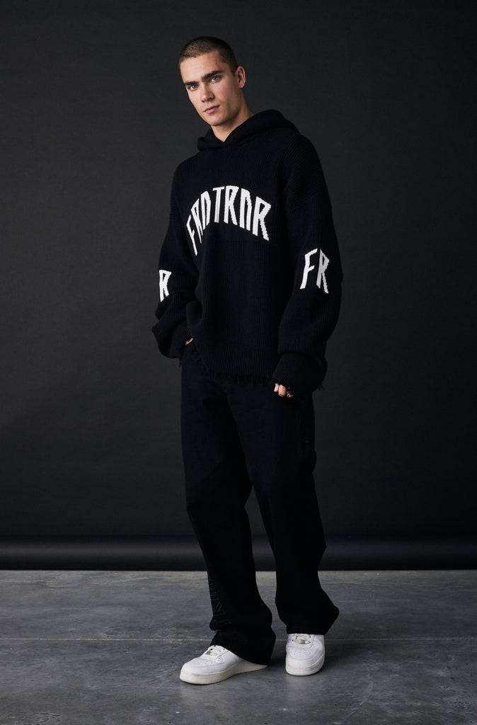 FRNTRNR Knit Hoodie - Black