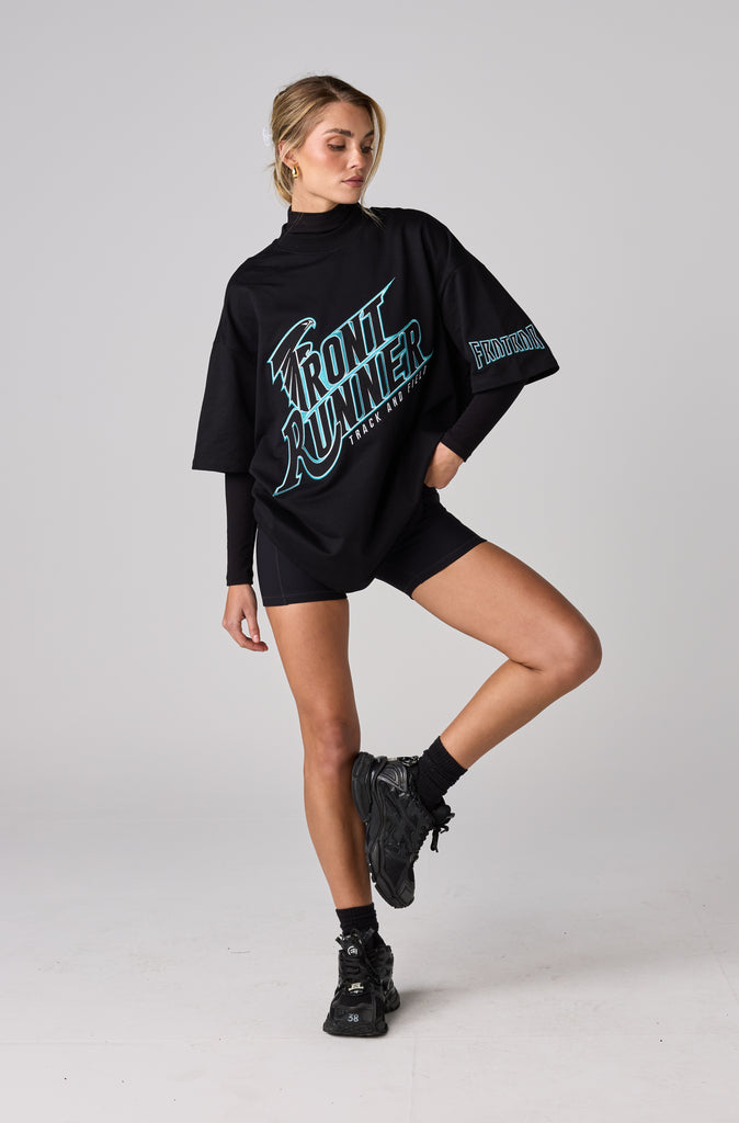 T&F Tee - Black Aqua