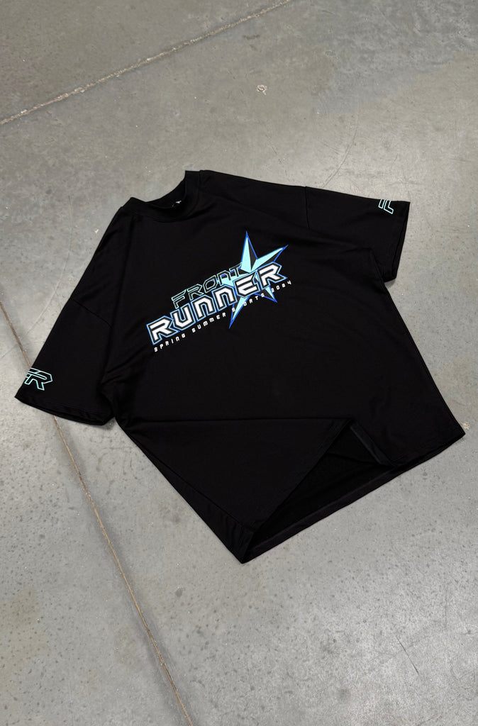 SS Runner Logo Tee - Black Aqua