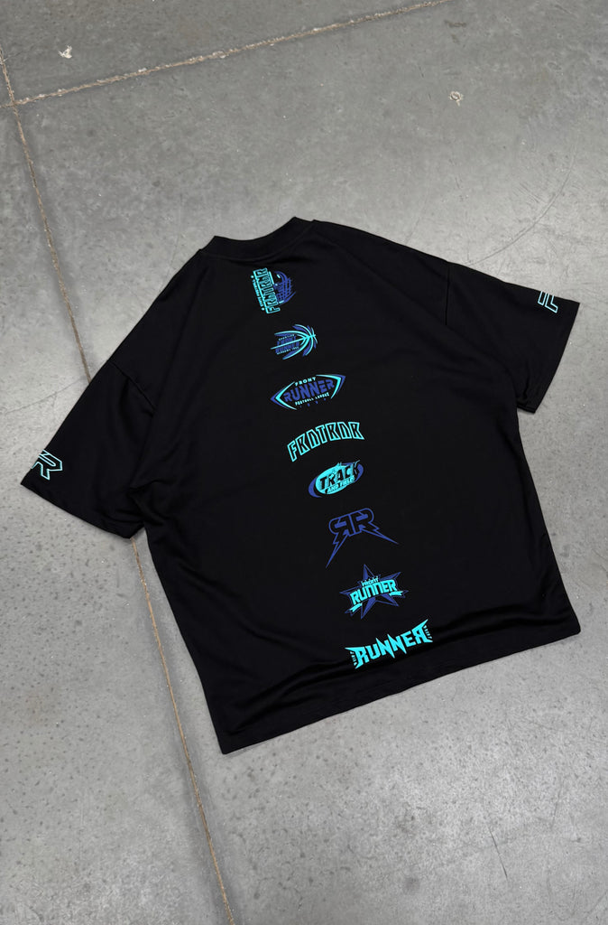 SS Runner Logo Tee - Black Aqua