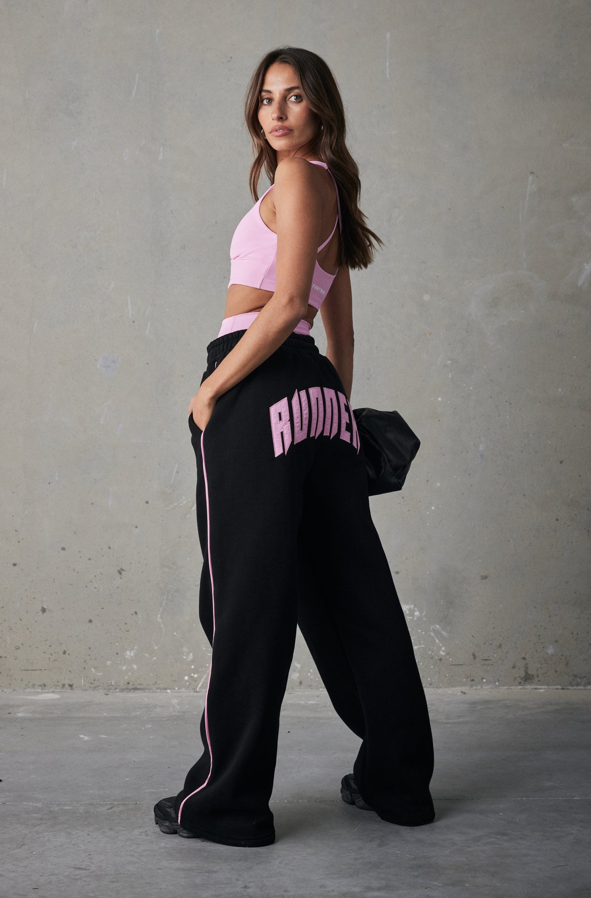 FRNTRNR Wide Leg Sweatpant - Black - Women