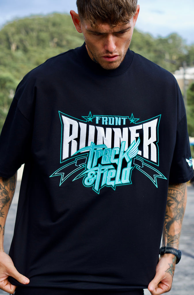 Track Runner Tee Black Tiffany [men]