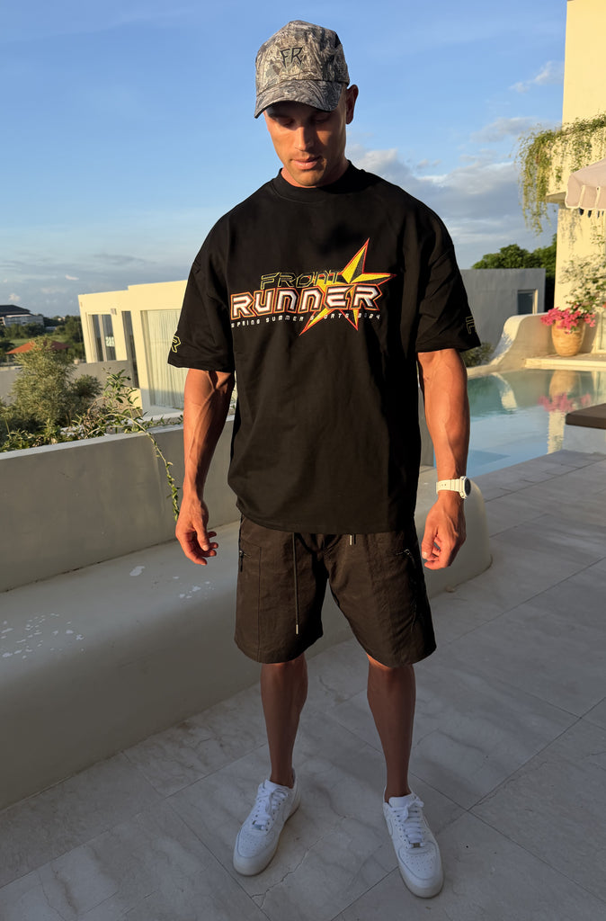 SS Runner Logo Tee Black Fire