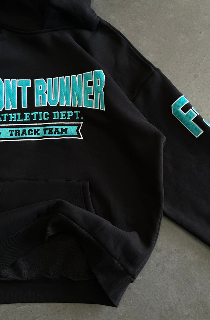 Athletic Department Hoodie - Black & Teal